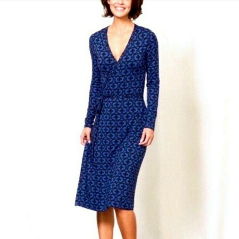 Boden Sylvia Wrap Dress Geometric Print Size 6P